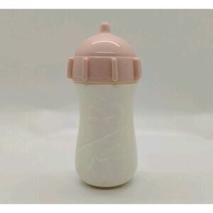 4" Pink and White Doll Bottle - Moon Star Design